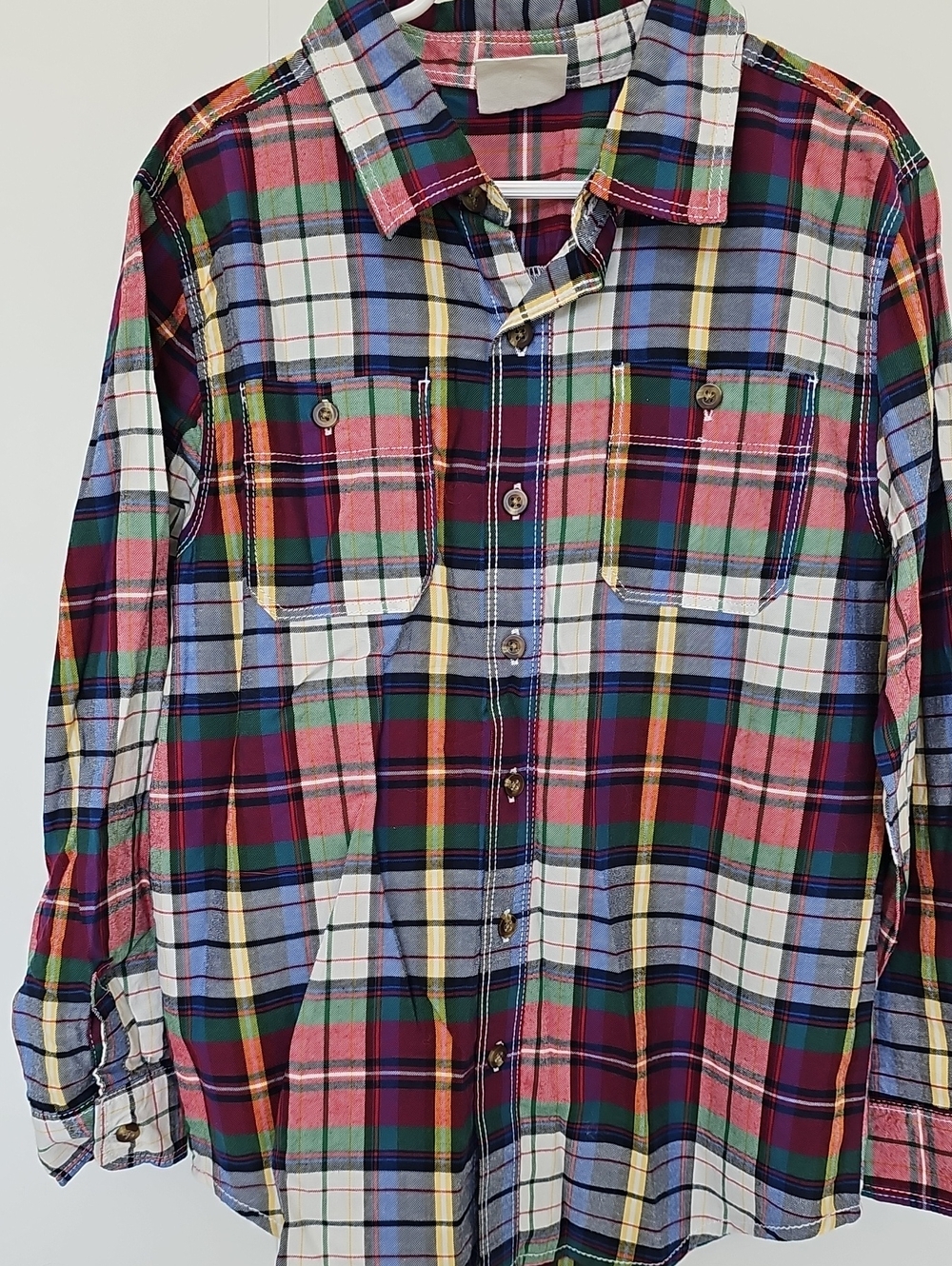 Crazy 8 Multicolor Plaid Button-Down Shirt Boys Sz M 7-8